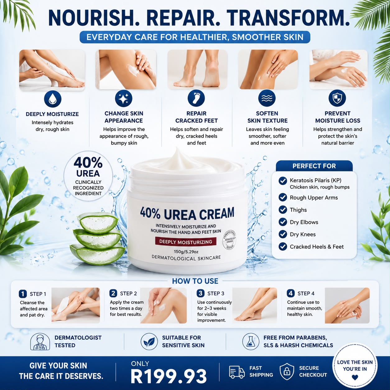 40% Urea Cream for Keratosis Pilaris & Rough Skin